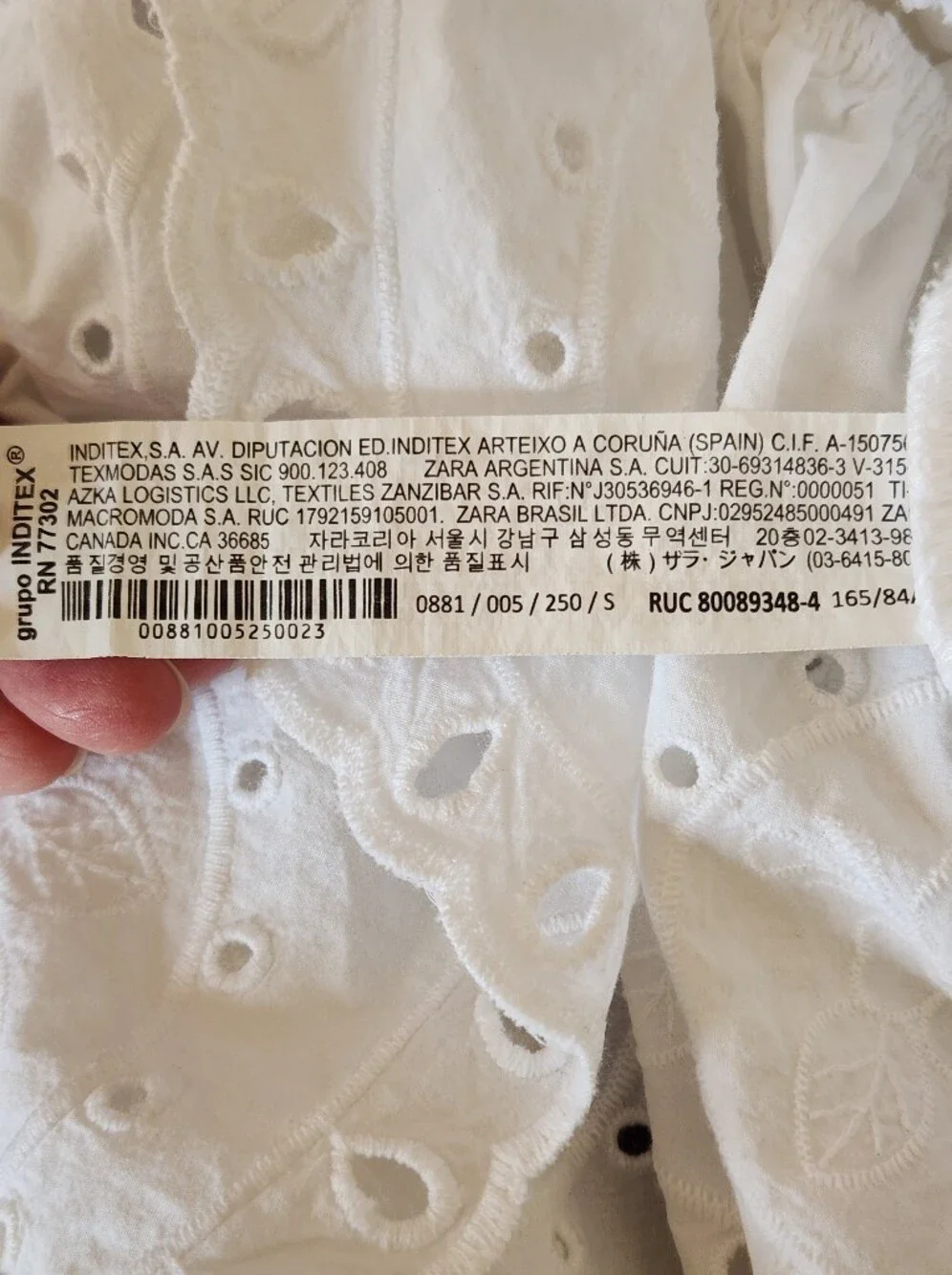 Zara white eyelet
